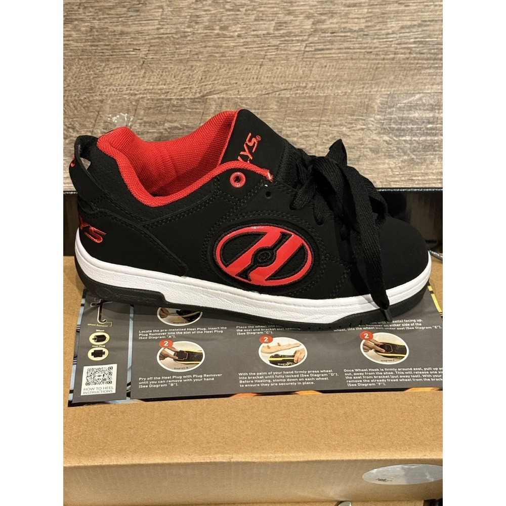 Heelys Propel 2.0 Roller Shoes Black/Red Size 2 Youth Style HE100712H BRAND NEW!